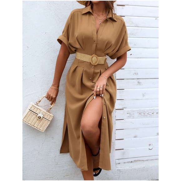 Boho Button up Minimalist Shirt Dress - Picture 13 of 16